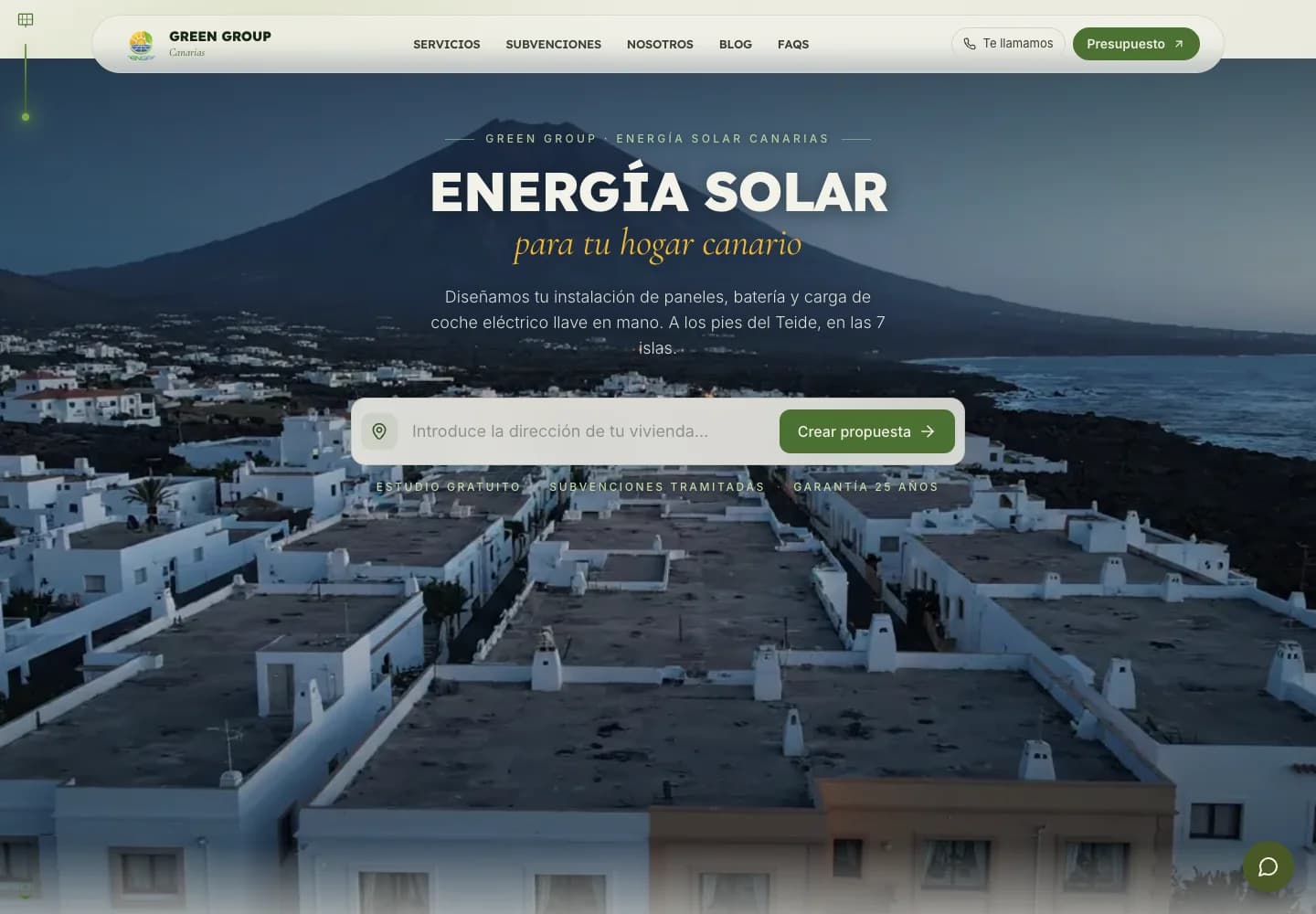 Green Group Canarias: Website en een digitale klantreis voor een zonne-energiebedrijf in Canarias.
